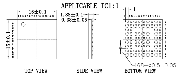 BGA168pin芯片图纸