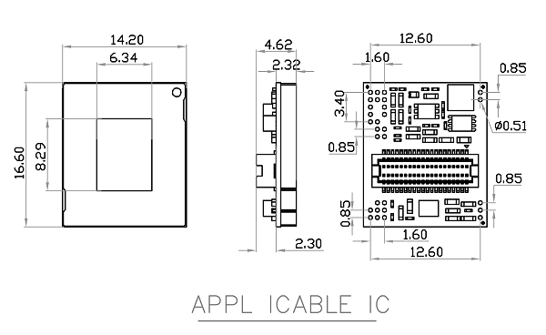 传感器模块测试座器件尺寸图