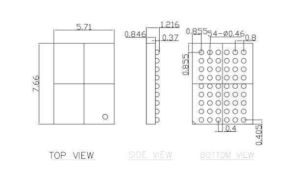 BGA54-0.8芯片图纸