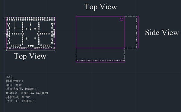 WLCSP145pin晶圆级芯片图纸