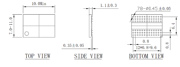 BGA78-0.8芯片尺寸