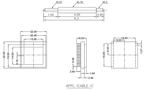 PGA32-1.27芯片封装图纸