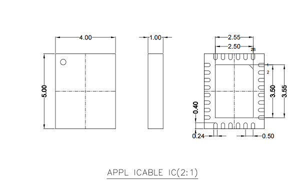 QFN28pin-0.5mm芯片图纸