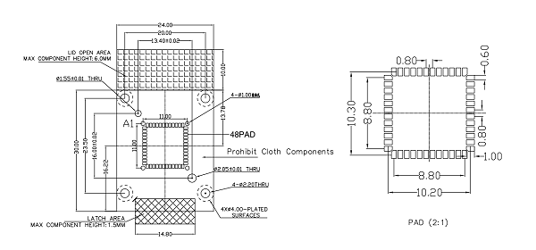 CLCC48pin芯片图纸