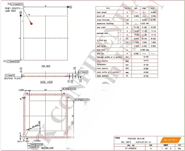 QFN96pin芯片图纸
