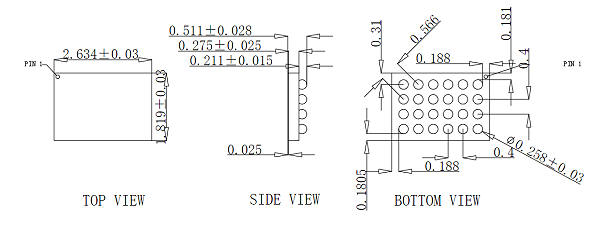 WLCSP24pin芯片图纸