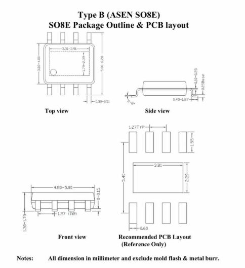 ESOP8pin芯片图纸