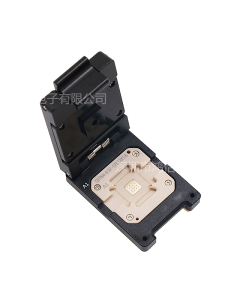 定制QFP64pin-0.5mm芯片老化测试座_带散热