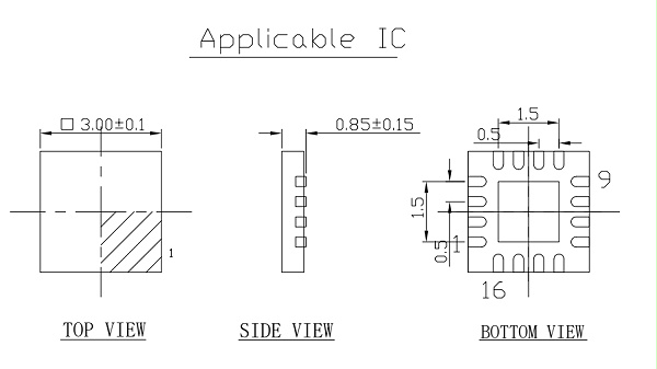 QFN16pin芯片图纸
