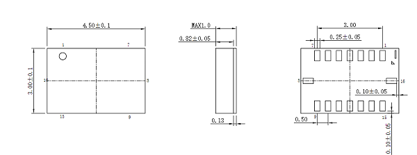 LGA16pin-0.5mm芯片图纸