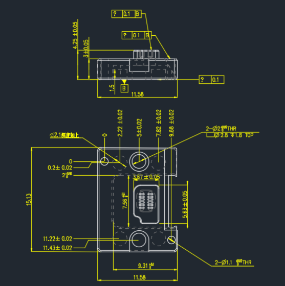 BTB6pin电池连接器图纸