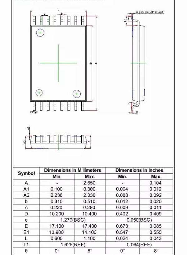 SOP16pin芯片图纸