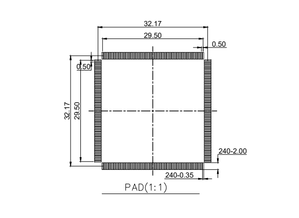 QFP240pin芯片图纸