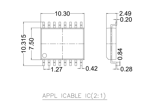 SOP16pin芯片图纸