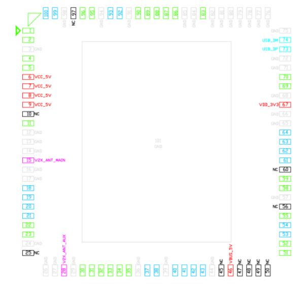 功率模块100pin图纸