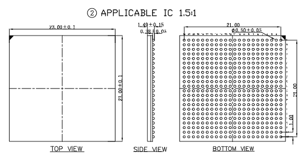 DFN20pin-0.55mm芯片图纸