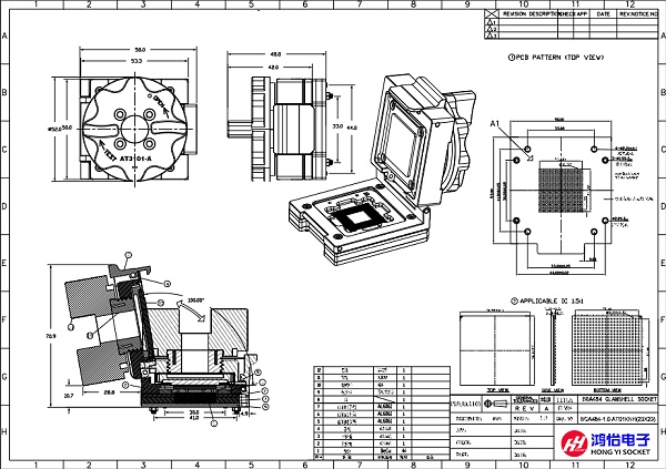DFN20pin-0.55mm 芯片测试座图纸