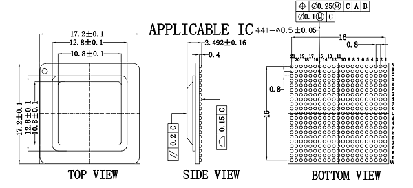 BGA441pin-0.8mm芯片图纸
