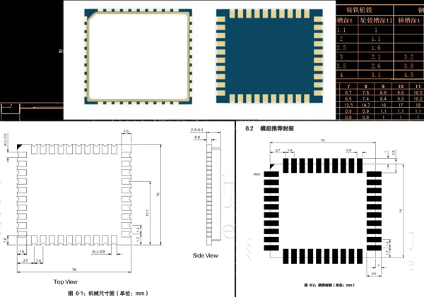 LCC40pin-1.4mm芯片图纸