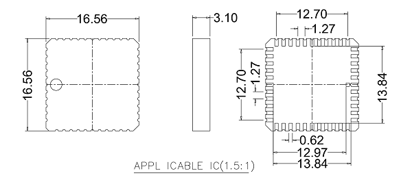 LCC44pin芯片图纸