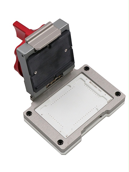 邮票孔50PIN-2.54mm-40x60mm合金旋钮翻盖式模块测试座