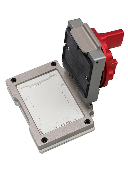 邮票孔50PIN-2.54mm-40x60mm合金旋钮翻盖式模块测试座