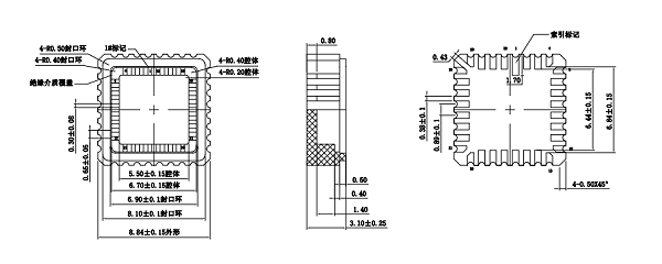 LCC32pin芯片图纸