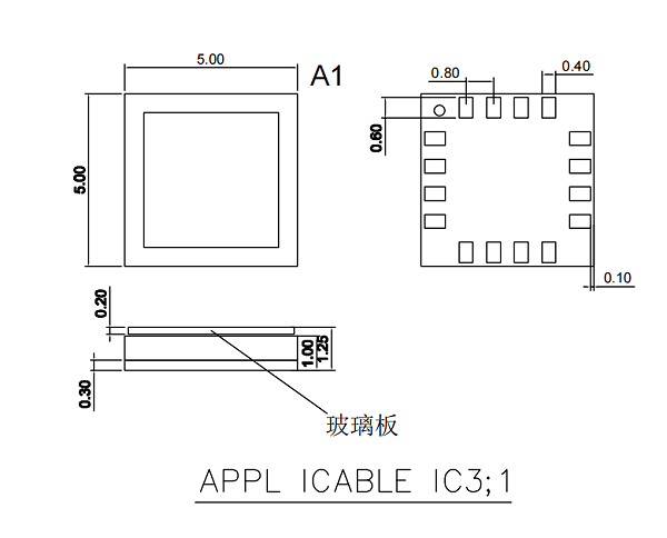 QFN16pin-0.8mm芯片图纸
