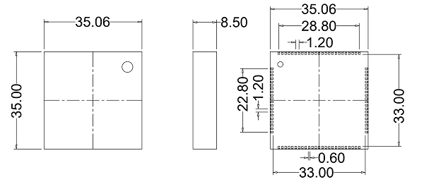 LCC90pin芯片图纸