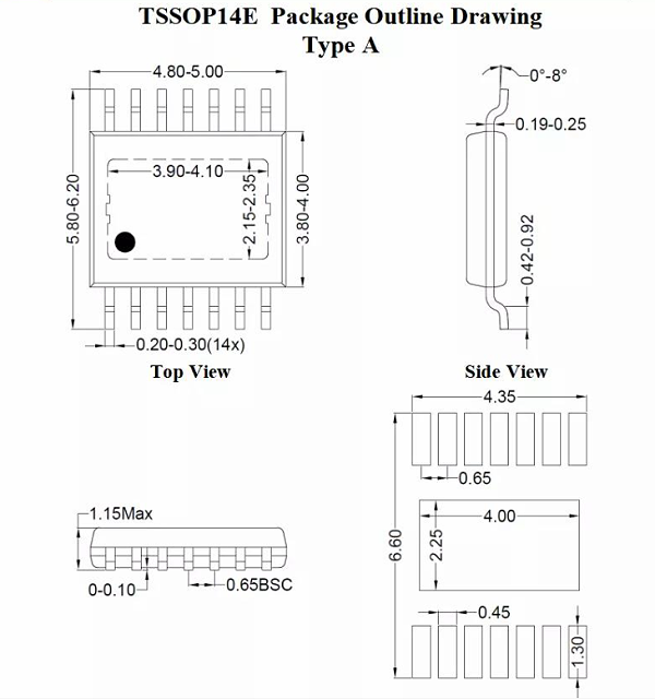 TSSOP14pin芯片图纸