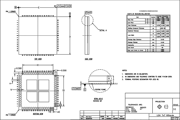 LGA60pin芯片图纸