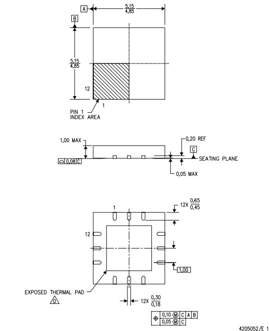 QFN12pin芯片图纸