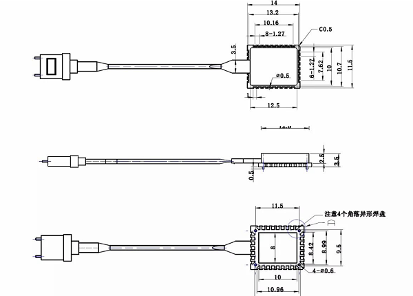 LCC32pin芯片图纸