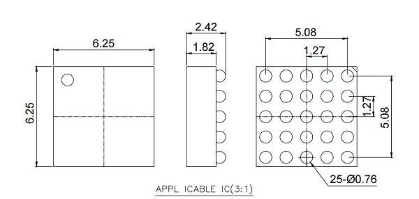 BGA25pin芯片图纸