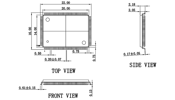 QFP128pin-0.5mm芯片参数