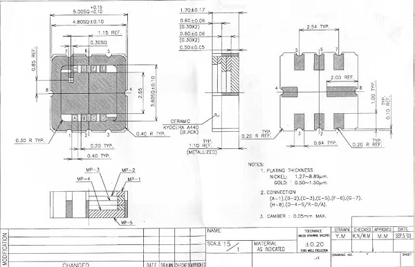 QFN8pin-1.27mm芯片图纸