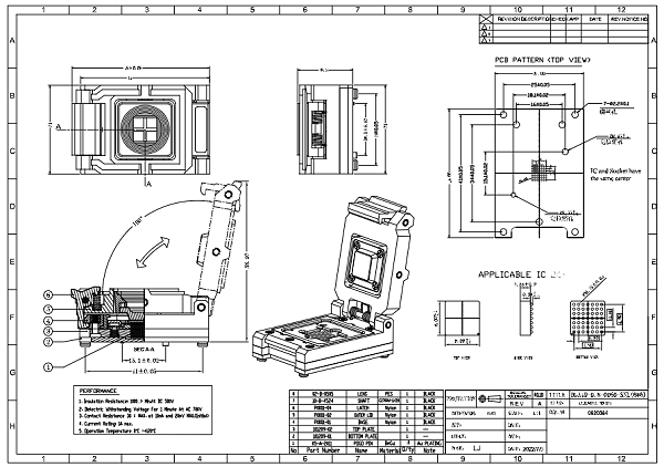 BGA49pin芯片老化测试座图纸