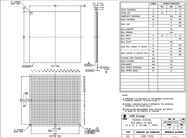 BGA900pin芯片图纸