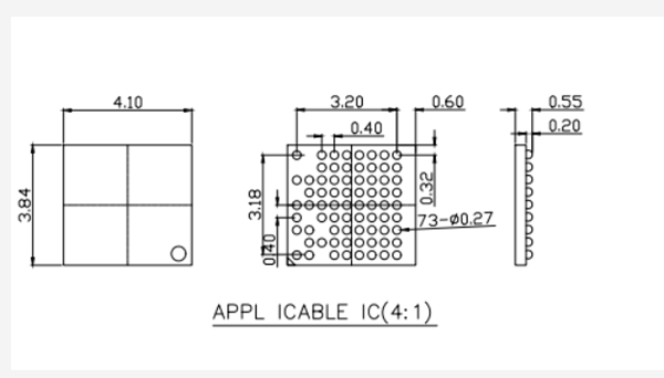WLCSP73pin芯片测试图纸