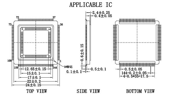 CQFP144pin芯片图纸