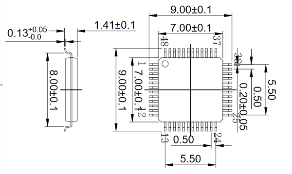 QFP48pin芯片图纸