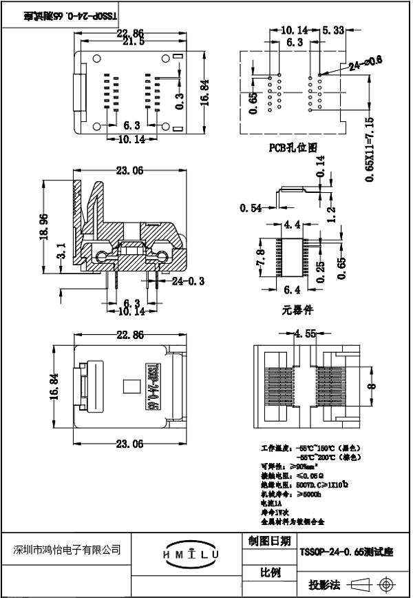 TSSOP24pin芯片图纸